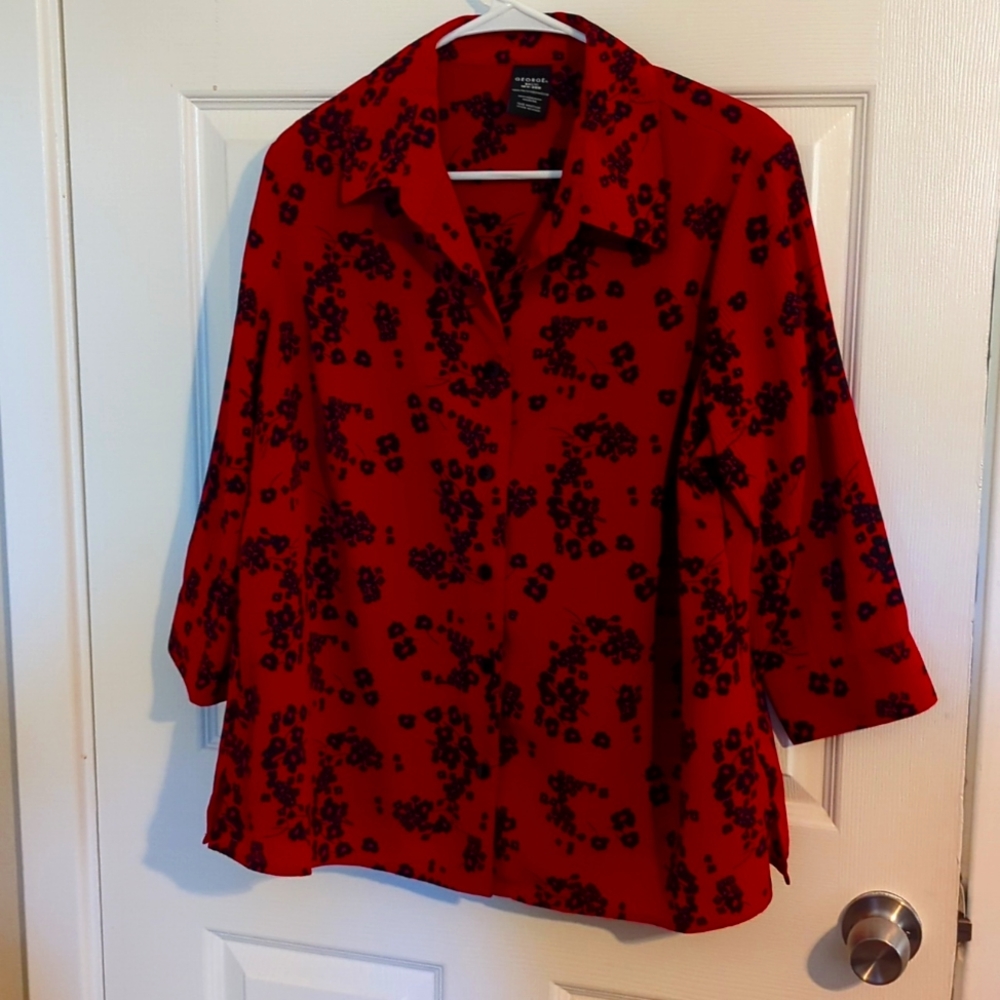 Red Floral Top